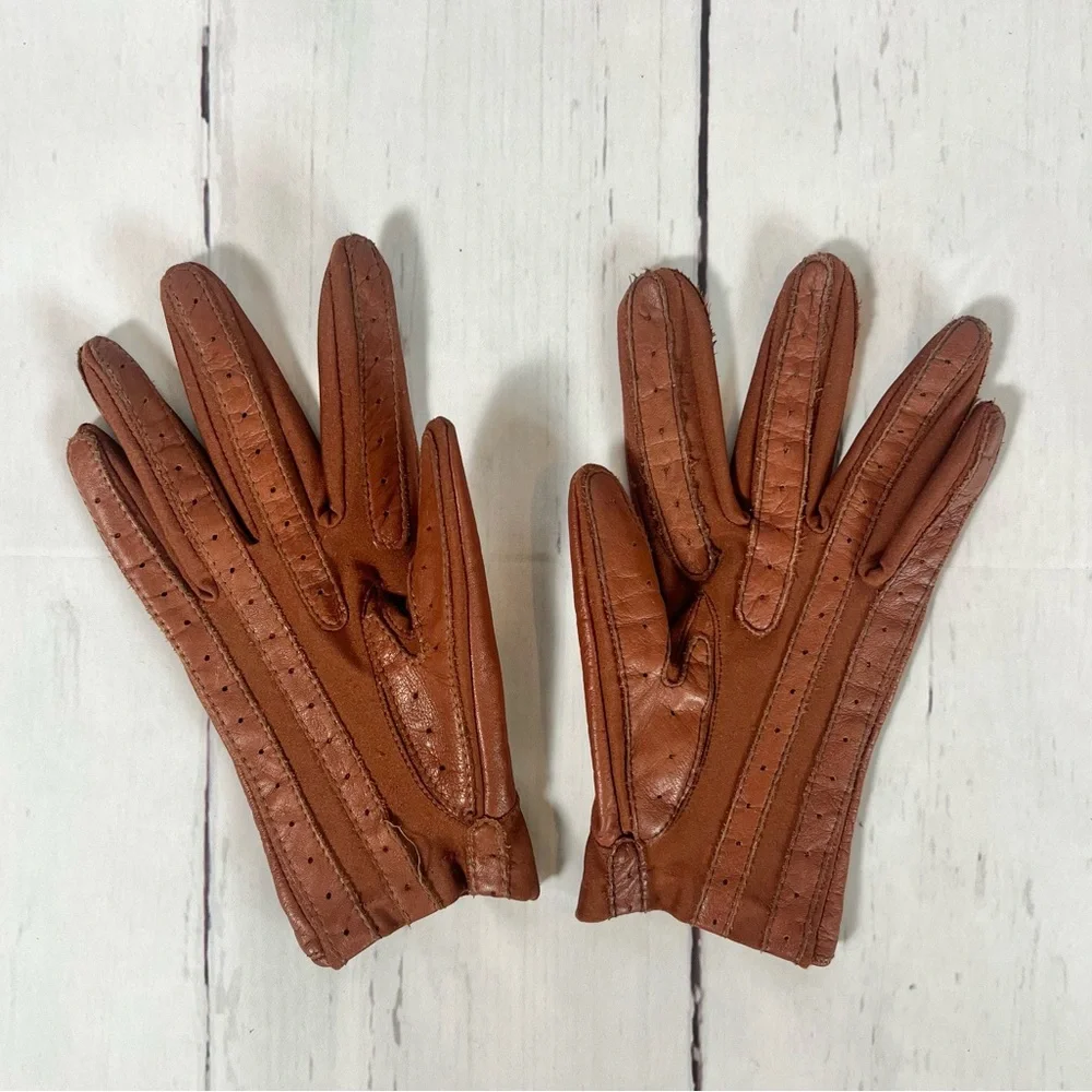 Vintage Isotoner Leather Driving Gloves - Picture 2 of 14